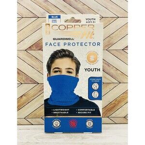 Copper Fit GuardWell Youth Face Protector Gaiter Blue Reusable Face Cover
